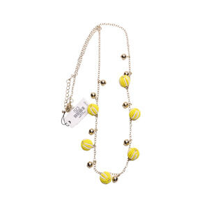 Talbots Yellow White Balls Gold Tone Chain Women's Necklace 30 Inches - Tagged